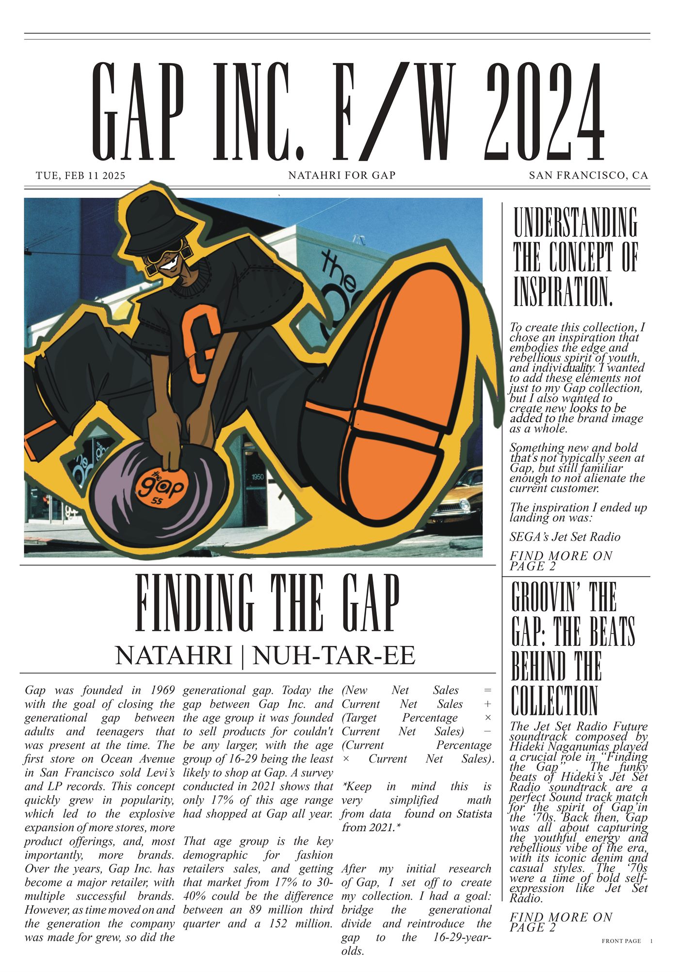 Gap Inc. F/W 2024 front page newspaper scan