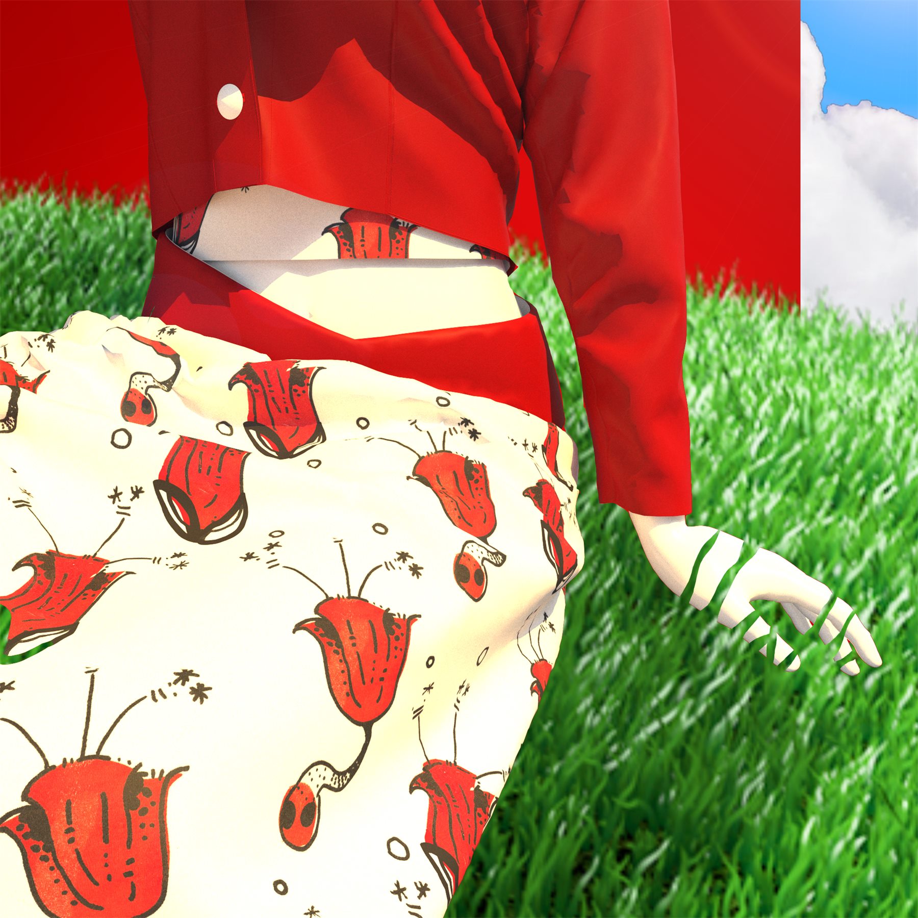 Hands in the grass closeup