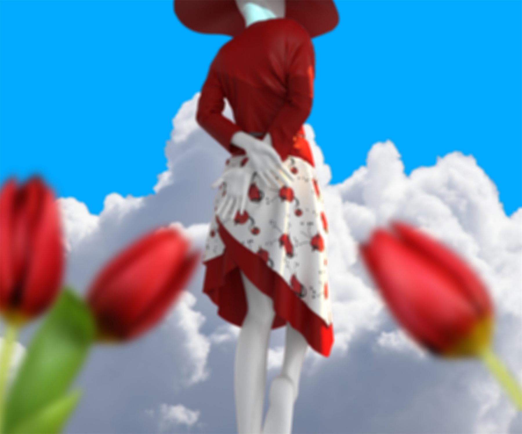 Asymmetry skirt render