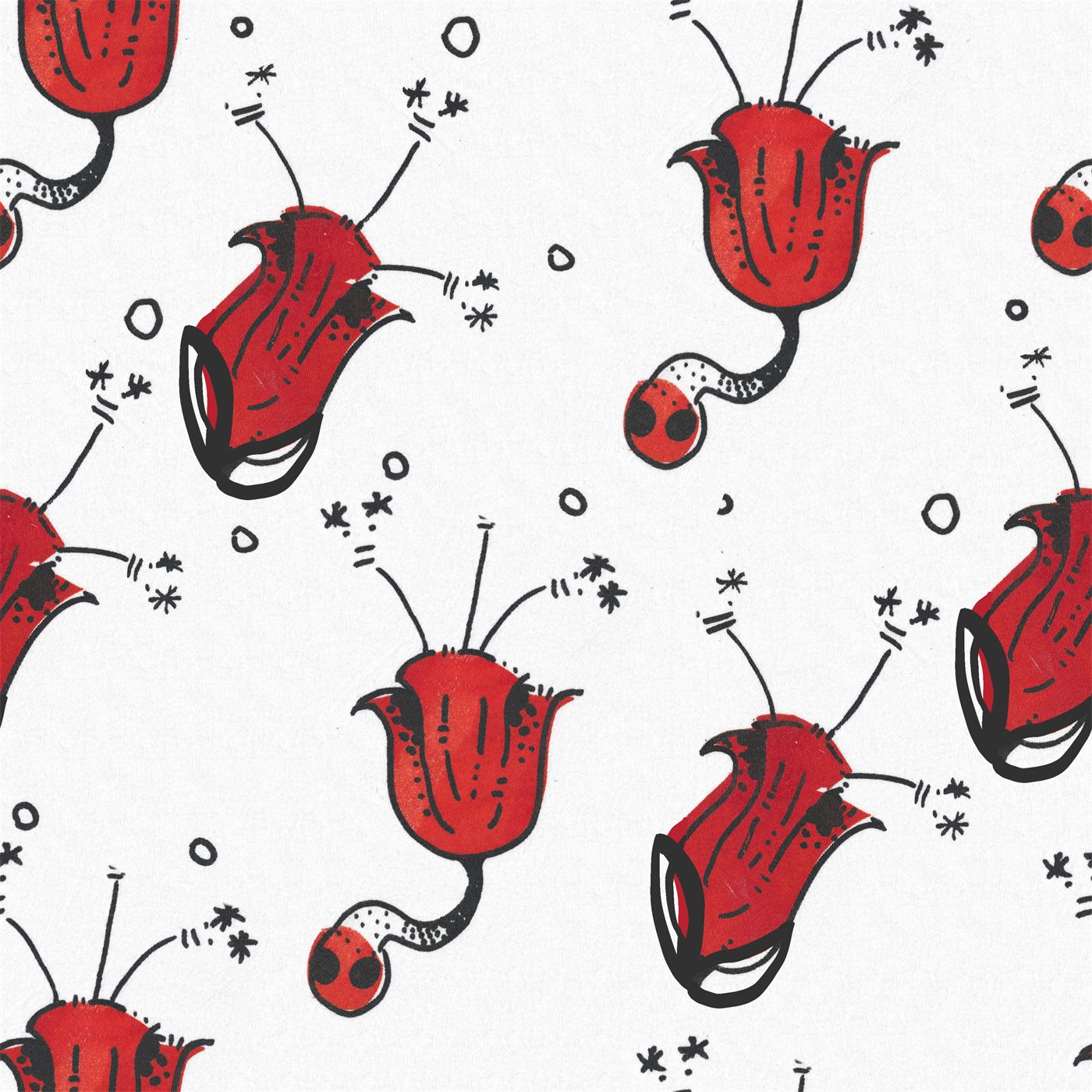 Floral textile repeat four