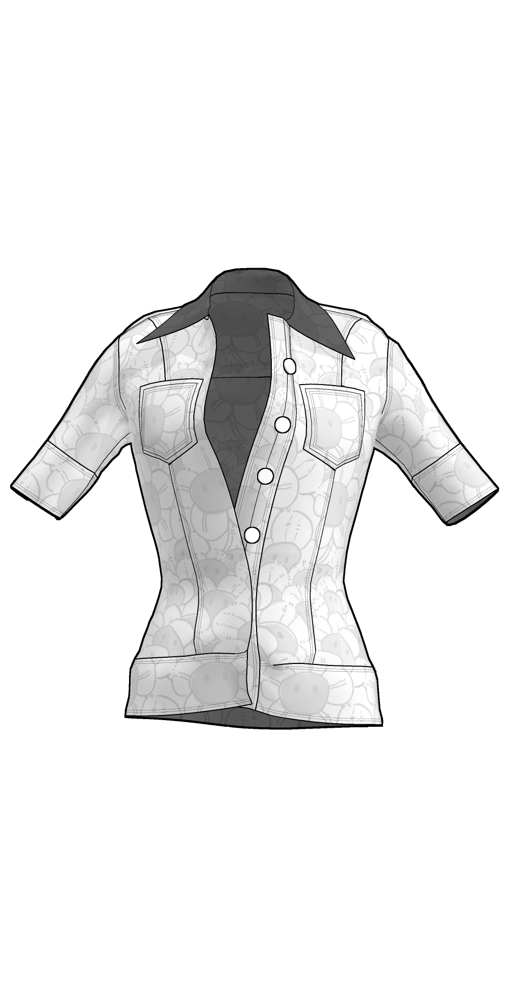 Button down front flat