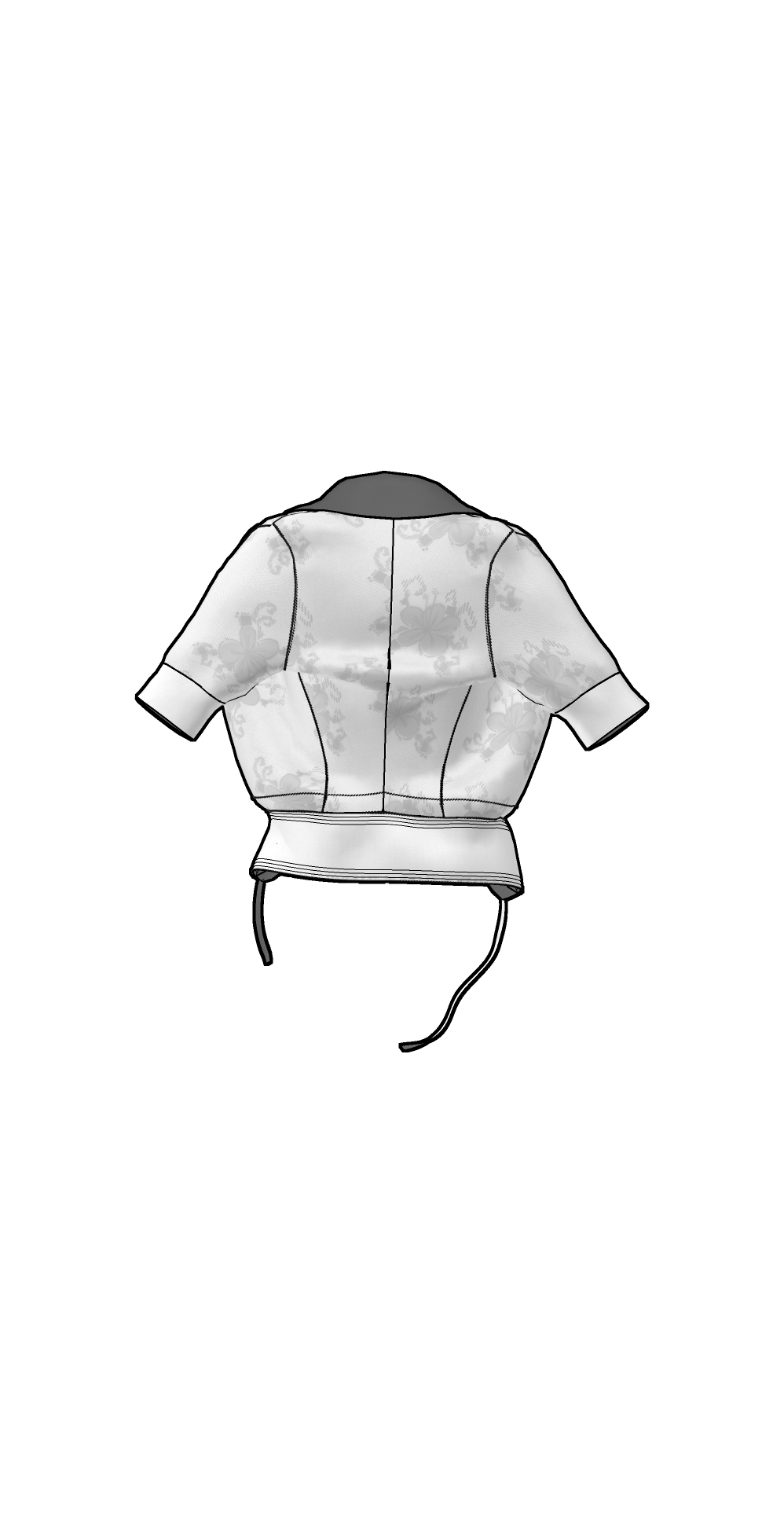 Drawstring jacket back flat