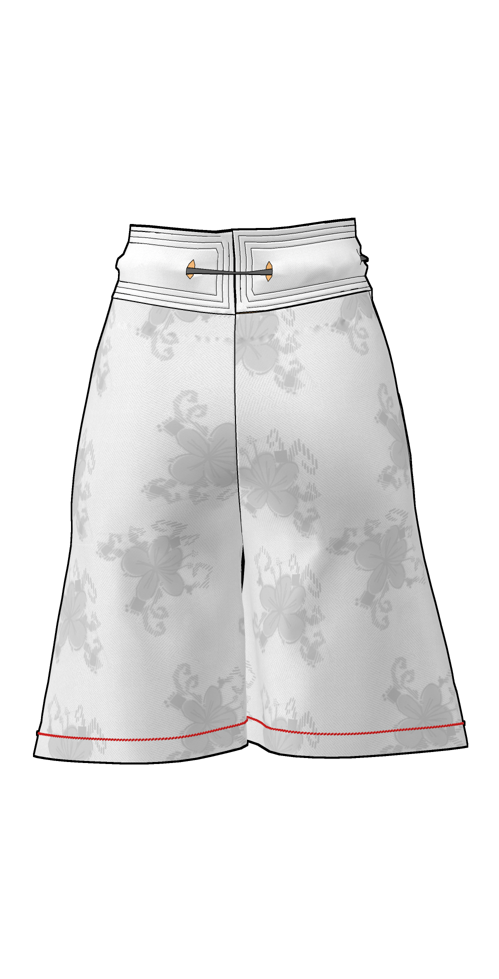 Drawstring shorts back flat