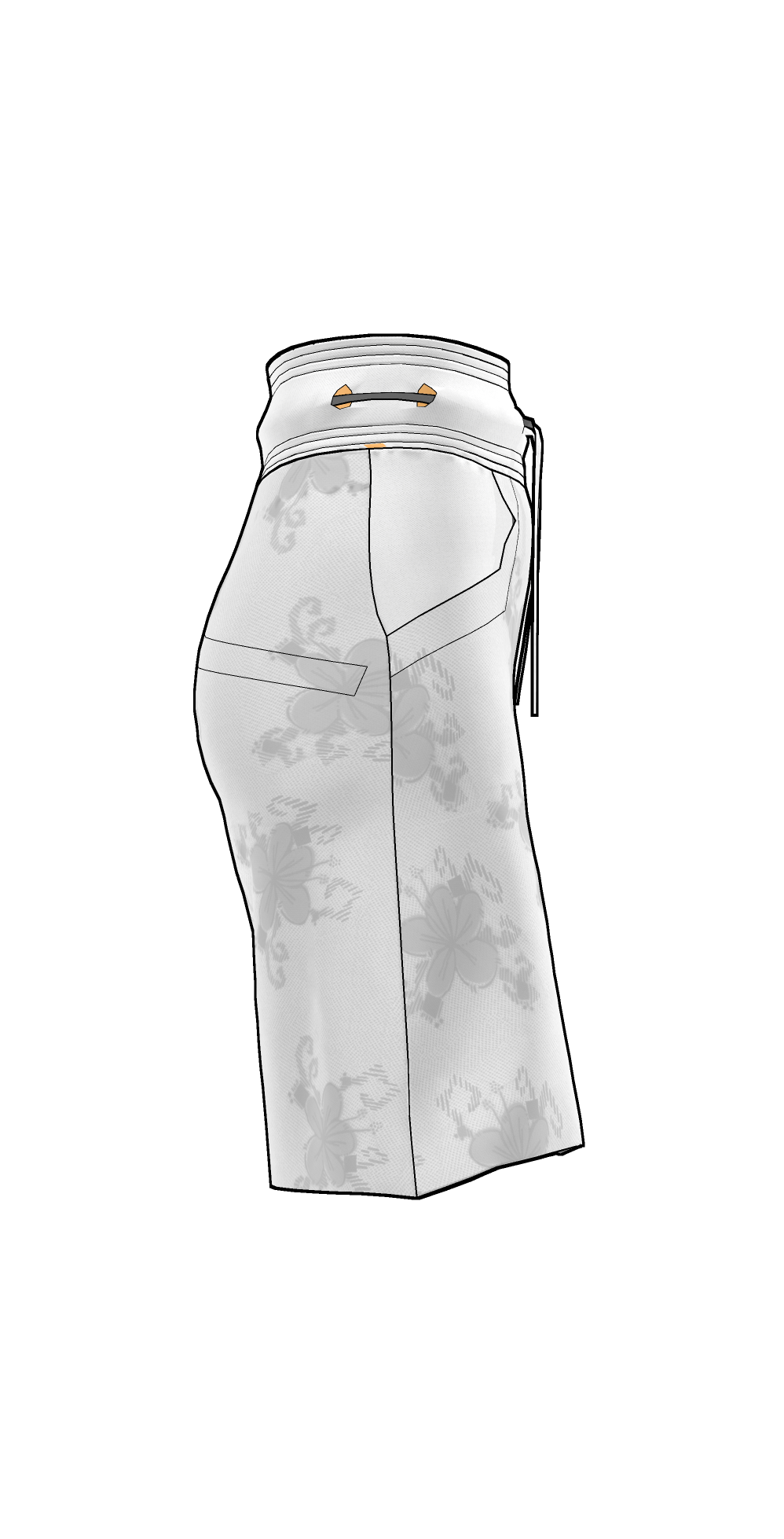 Drawstring shorts side flat