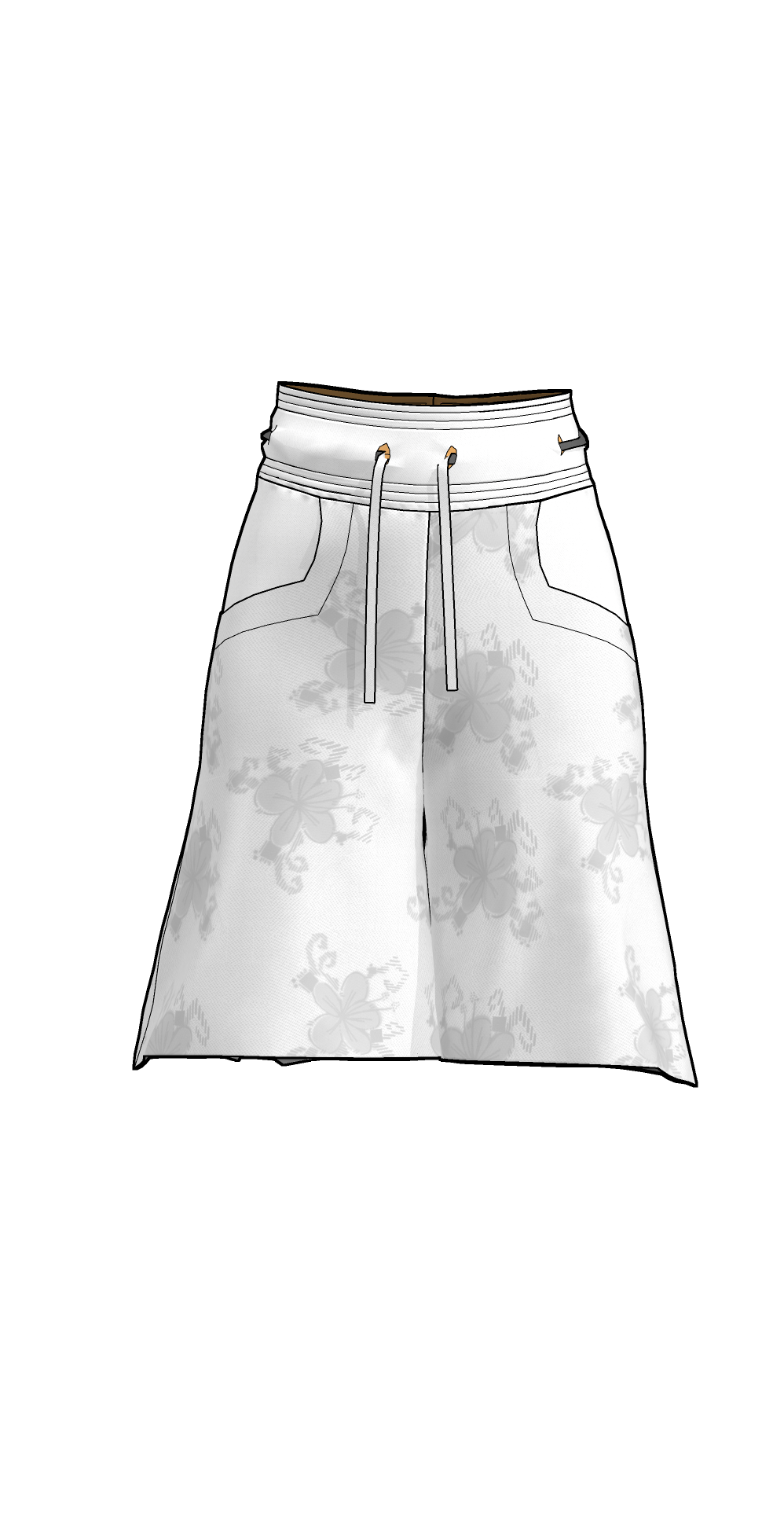 Drawstring shorts front flat