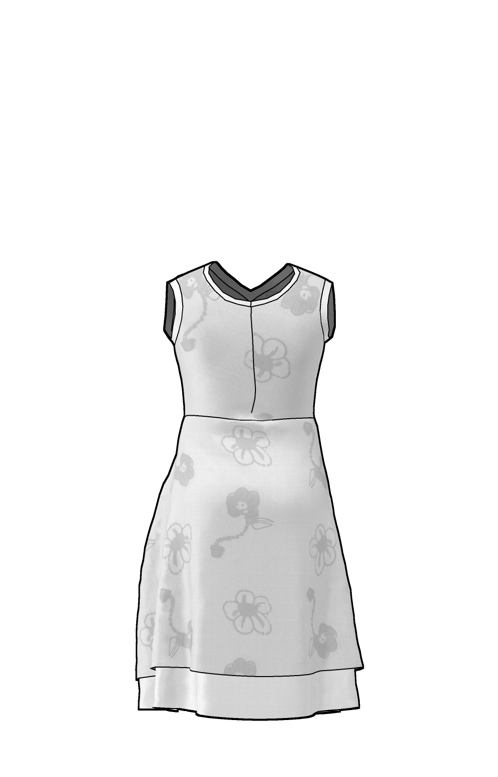 Girls dress back flat