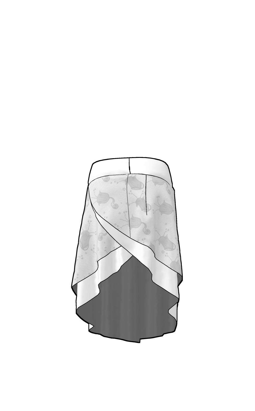 Tulip skirt back flat